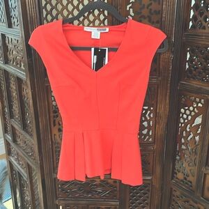 Necessary Objects NWOT Ponte Peplum Top Small